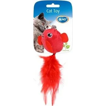 Hračka pro kočku Hračka cat textil Zvíře s peřím mix barev Duvo+ 2 ks, 5 cm