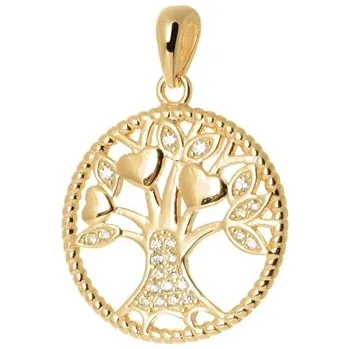 Přívěsek Stříbrný pozlacený přívěšek strom života STRZ0740F