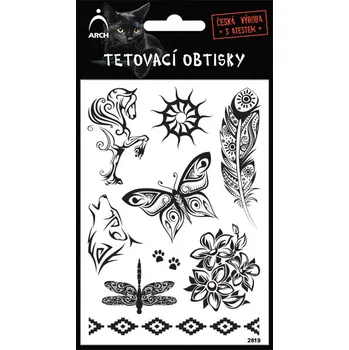 samolepka Černé tetovací obtisky-motýl