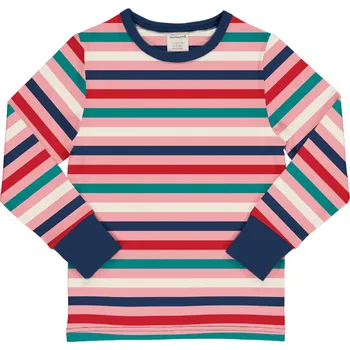Dívčí tričko Dětské triko s dlouhým rukávem Růžové pruhy Maxomorra Velikost: 74/80