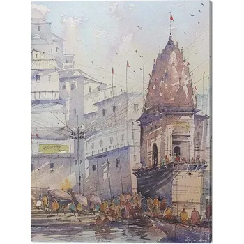 Obraz Obraz na plátně Rajan Dey - Varanashi Ghat, India