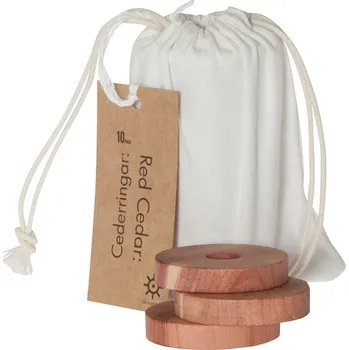 Osvěžovač vzduchu Iris Hantverk Cedrové disky do šatní skříně, 10ks / bavlněný pytlík
