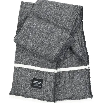 Šála Lapuan Kankurit Merino šál Tanhu, s kapsami / tmavě šedo-bílý