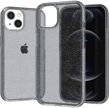 Pouzdro na mobilní telefon Transparentní kryt se třpytkami pro iPhone 13 mini - šedý