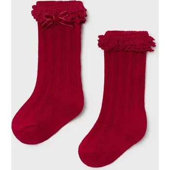 Dětská móda Dívčí podkolenky s mašlí Mayoral 9455 červené Rozměr: 6 měsíců