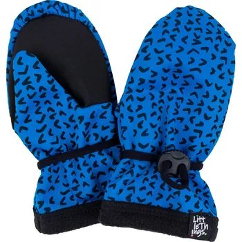 Rukavice modré softshellové rukavice se vzorem