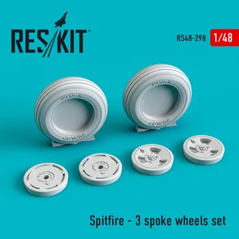 Plastikový model Reskit 1/48 Spitfire - 3 spoke wheels set