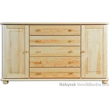 Ložnice Drewmax Dřevěná komoda, prádelník z masivního dřeva borovice KD164 Pacyg