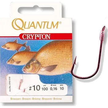 Rybářský háček Návazec quantum Crypton bream 10ks v balení vel. 10 / 0,16mm / 80cm