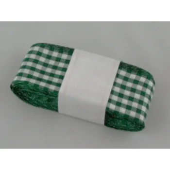 Stuha Stuha žakárová 40mm kostka lesní zeleň