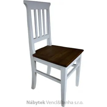 Jídelní židle dřevěná rustikální stylová jídelní židle z masivního dřeva borovice Mexicana D22bíla/dub euromeb
