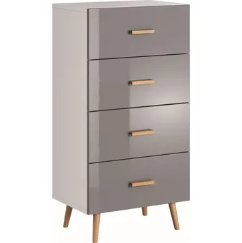 Komoda Eoshop Komoda Brela S4K, šedá / bílá, lamino