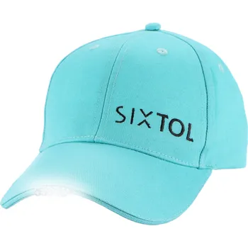Kšiltovka s LED světlem B-CAP 25lm, nabíjecí, USB, univerzální velikost, tyrkysová SIXTOL