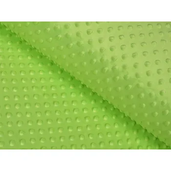 Dětská látka Minky 3D puntíky MKP-007 Hráškově zelená - šířka 150 cm