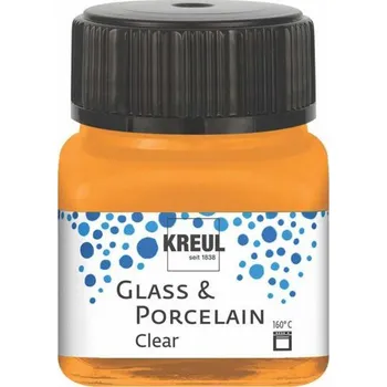 Speciální výtvarná barva Kreul Barva na sklo a porcelán clear 20 ml ORANŽOVÁ