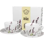DUO KLASIK LEVANDULE Šálek s podšálkem 250 ml - set 2 ks