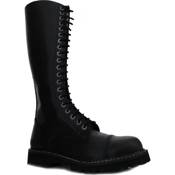 Moto obuv boty kožené KMM 20 dírkové černé Velikost: 39, Provedení: bez zipu