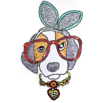 Nášivka Texi Nažehlovací aplikace, nažehlovačka s flitry - Pes 2