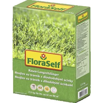Hnojivo Trávníkové hnojivo FloraSelf s dlouhodobým účinkem 2,5 kg/ 80 m²