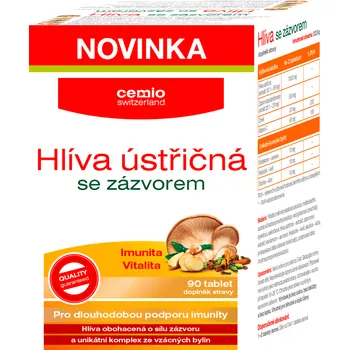 Přírodní produkt Cemio Hlíva ústřičná se zázvorem 90 tbl.