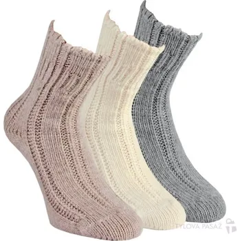 Dámské ponožky Teplé jemné měkké extra volné akrylové ponožky RS - 1 PÁR