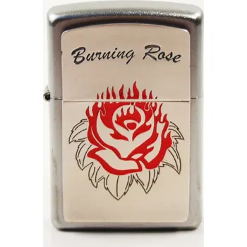 Zapalovač Zippo satin finish Plakette Burning Rose Emblem 2001678