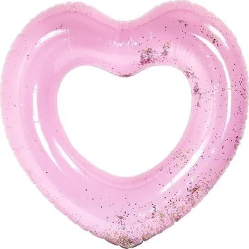 Nafukovací kruh se třpytkami, srdce, 90cm