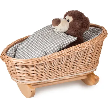 Doplněk pro panenku Kolébka proutěná pro panenku MARIE I. šedá