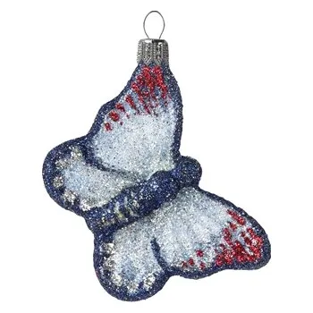 Třpytivý motýl modrobílý