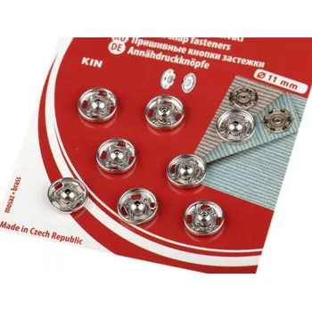 Kovové patentky - knoflíky stiskací přišívací - vel. 3 - na kartě 8 kusů