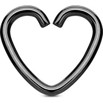 Piercing Falešný cartilage piercing do ucha - srdce (černá)