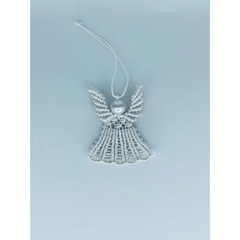 Vánoční dekorace BRIMOON Andílek vánoční bílo-stříbrný v. 8 cm