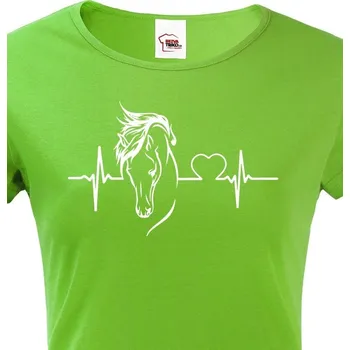 Dámské tričko Dámské tričko Tep a kůň 2, Barva Zelená, Velikost 2XL, Canvas Dámské tričko s krátkým rukávem Bezvatriko.cz 0868