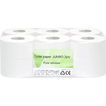 Toaletní papír BM plus Jumbo 190 2vrstvý 12 ks 