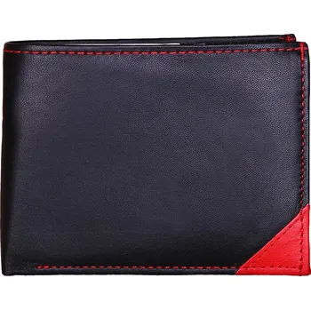 Peněženka Ridgeback Kožená peněženka 104 W C BLACK s červeným rohem