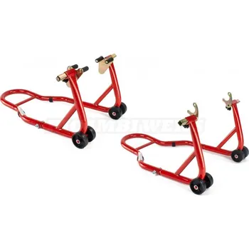 SET stojanů - přední pod brzdové třmeny + zadní na rolny