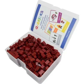 ostatní stavebnice Q-bricks UNICOLOR - červeno-hnědé kostky 300 ks