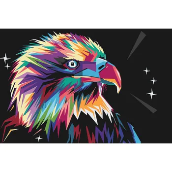 Malování podle čísel - Vektorový orel Velikost: 40x60cm, Rámování: Pouze srolované plátno