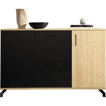 Komoda Madison - komoda MD9 - černá/dub