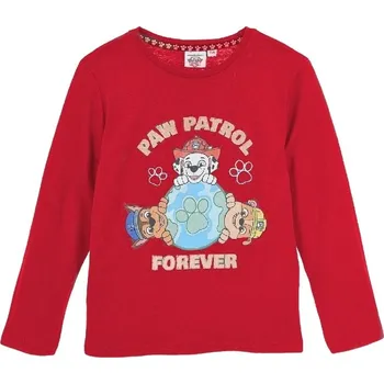 Chlapecké tričko Paw Patrol Červené chlapecké tričko s dlouhým rukávem Velikost: 104