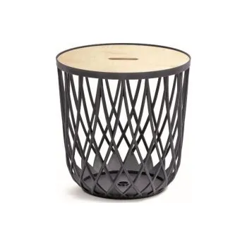 Úložný box Univerzální koš UNIQUBO s dřevěným víkem antracit 44,7cm