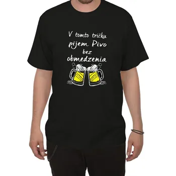 Pánské tričko Tričko Pivo bez omezení SK - velikost XL