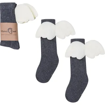 Mama's Feet Dětské podkolenky s křidélky Black Angels černé Velikost: 1-3 roky