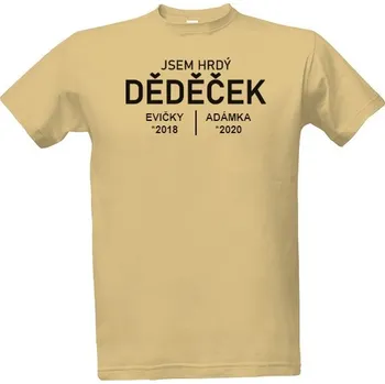 Pánská móda Tričko s potiskem Hrdý dědeček - 2 jména pánské