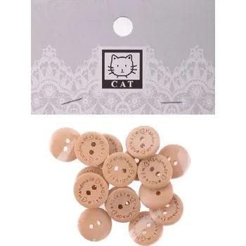 Knoflík Knoflík dřevěný 16ks přírodní 1,5cm