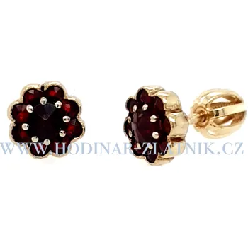 Náušnice zlaté náušnice s českým granátem 131022200022371022