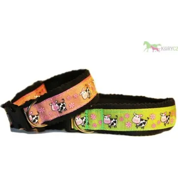 Obojek pro psa Nastavitelný obojek š.2,5 cm KRAVIČKY,podšitý