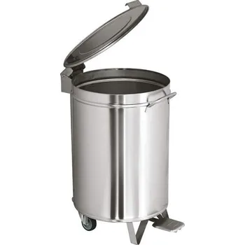 Odpadkový koš Koš nášlapný nerez (50 l, Ø 380mm, v=615 mm)
