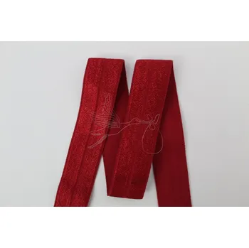 Textilní guma Lemovací pruženka 20mm LESK/MAT - červená tmavá