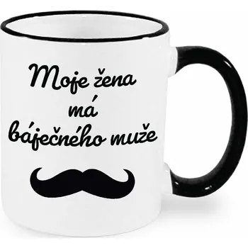 Hrnek - Moje žena má báječného muže Barva: Černá